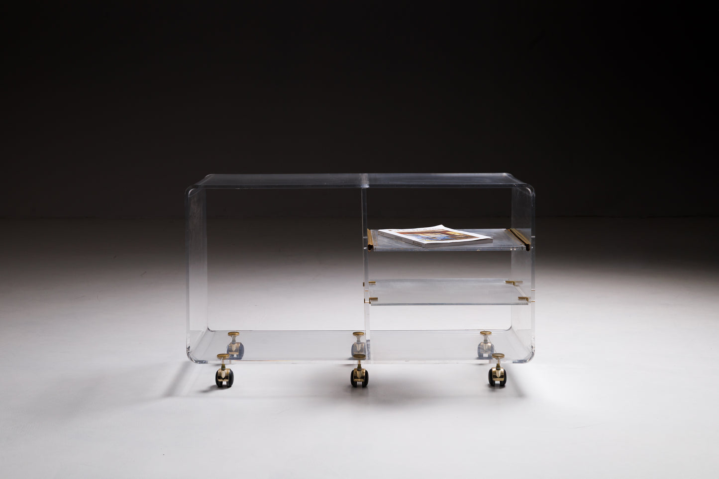 David Lange Acrylic HiFi cabinet/ coffee table on casters