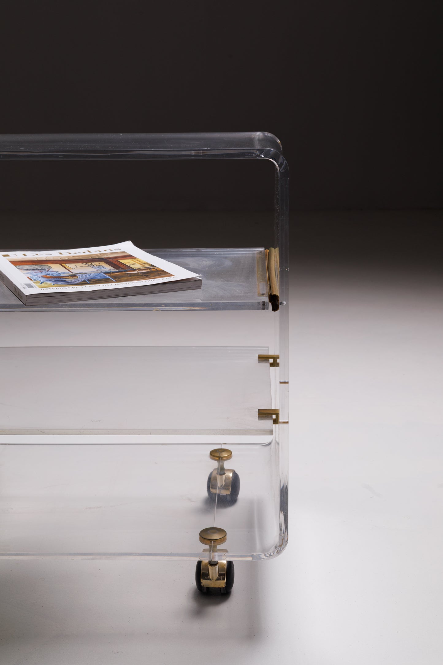 David Lange Acrylic HiFi cabinet/ coffee table on casters