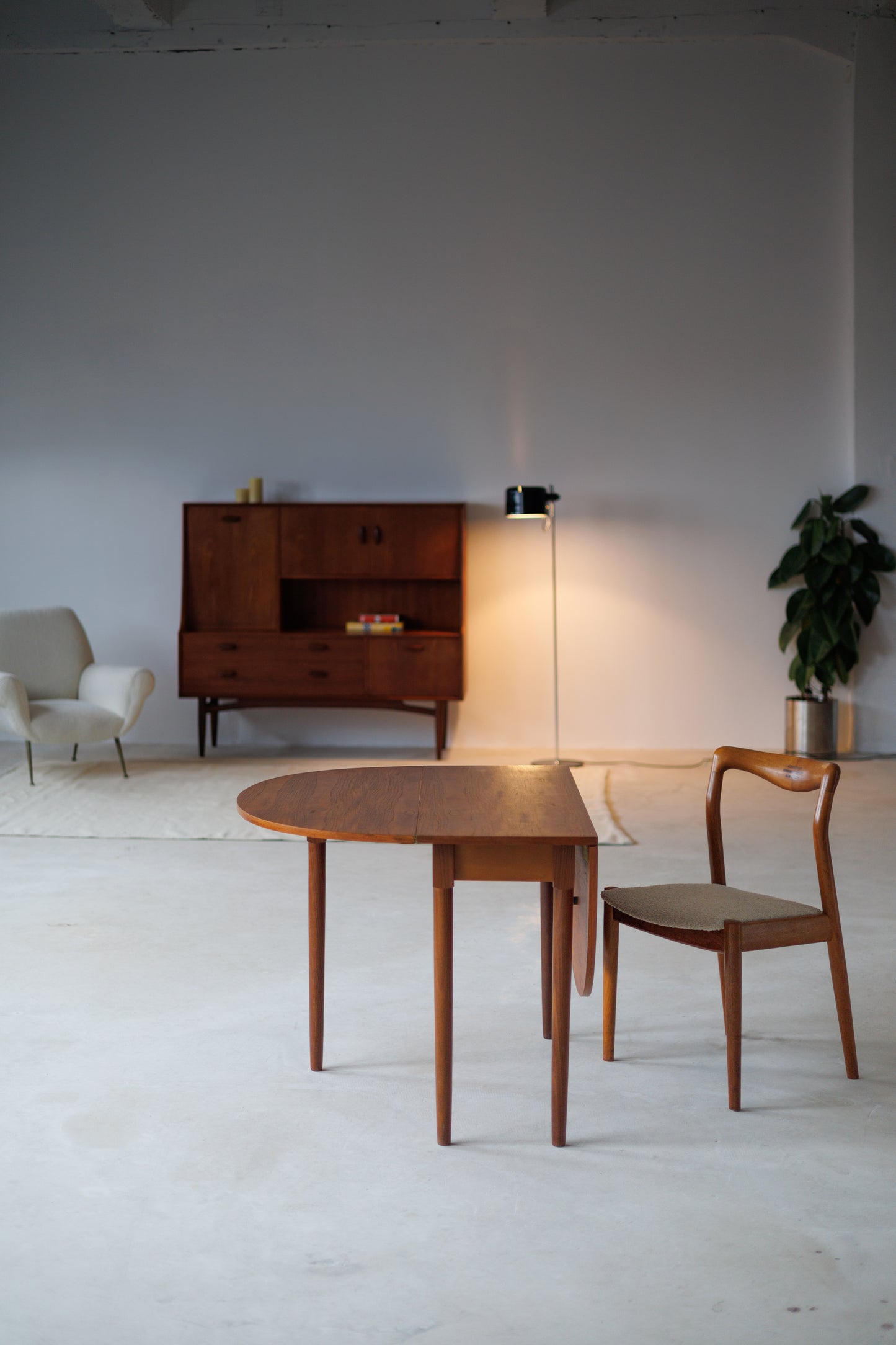 Mid-Century Teak Drop Leaf Dining Table | Compact & Extendable