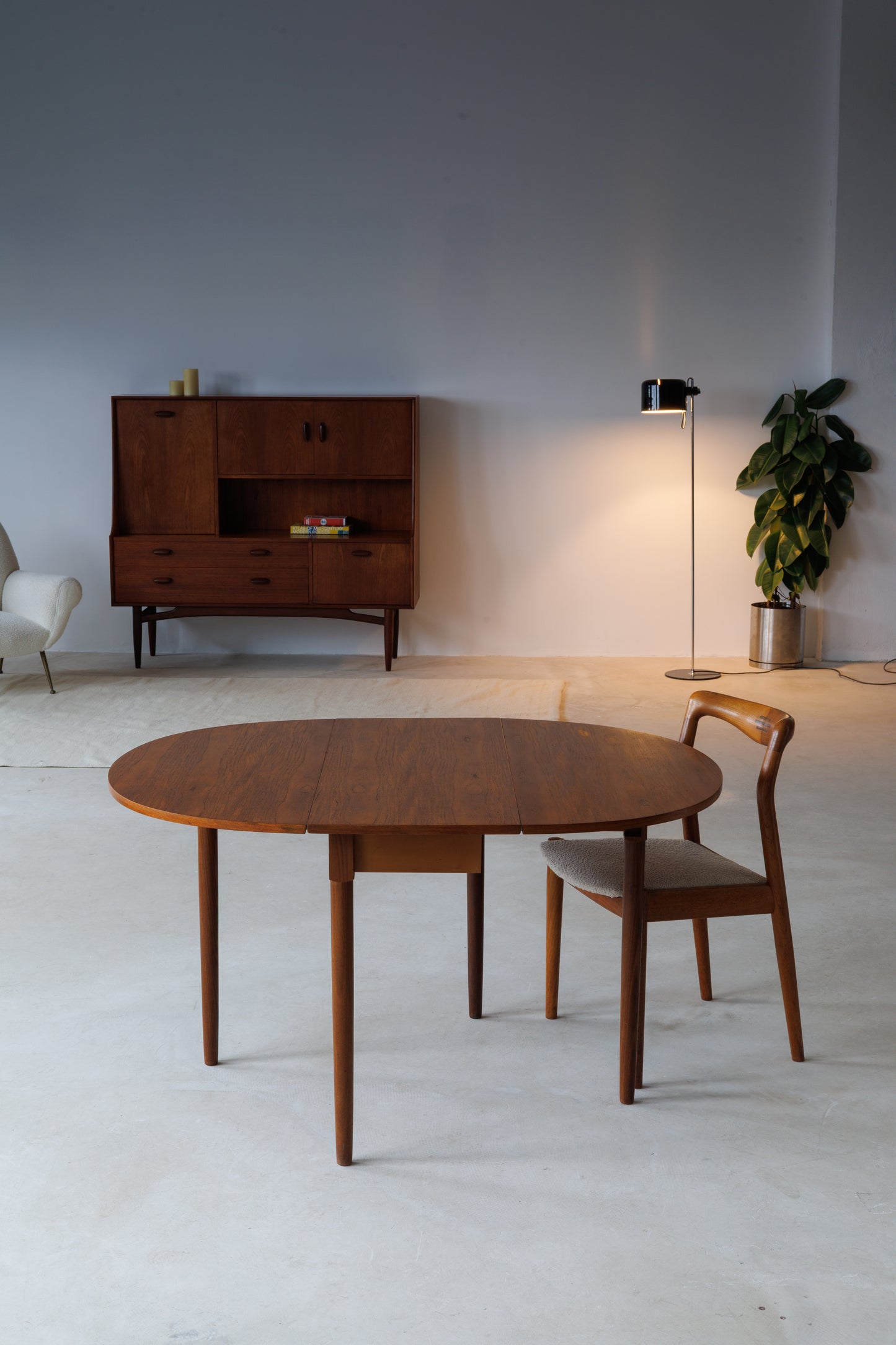 Mid-Century Teak Drop Leaf Dining Table | Compact & Extendable