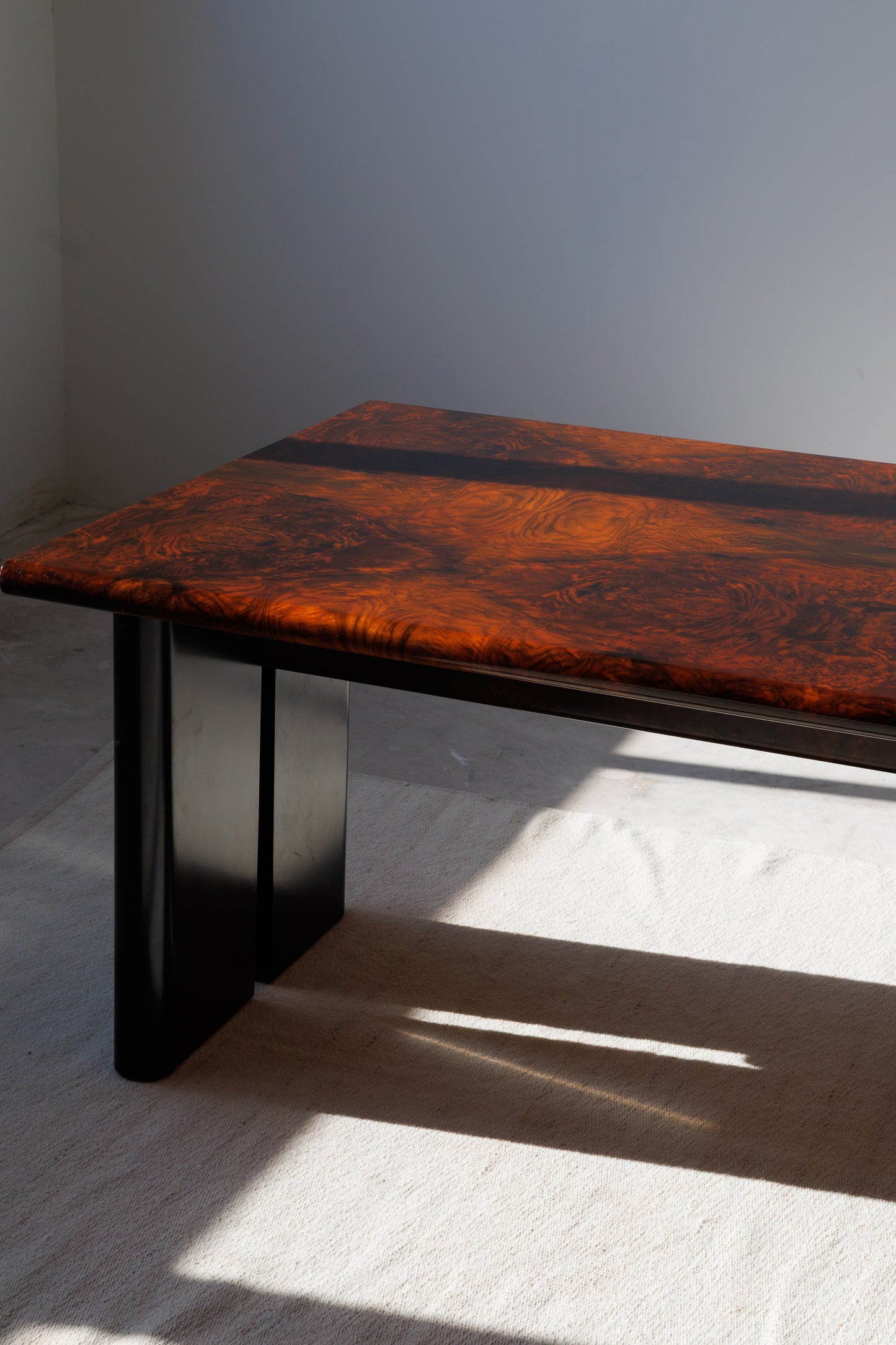 Executive Burlwood Desk 1980s