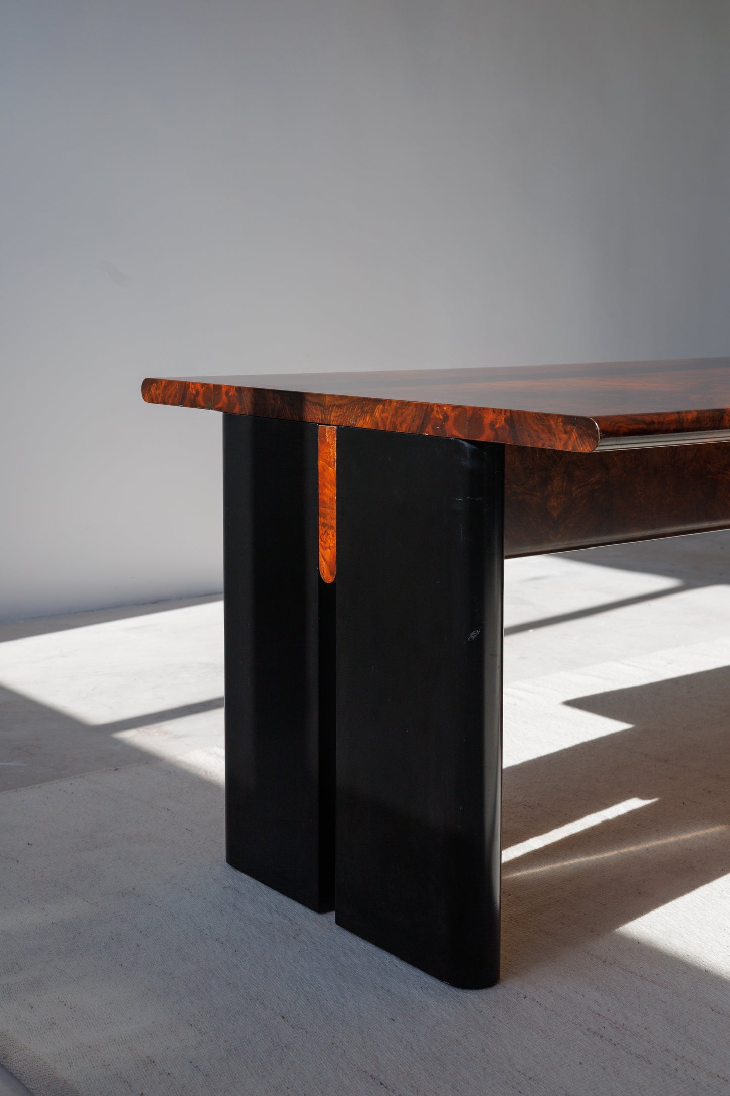 Executive Burlwood Desk 1980s