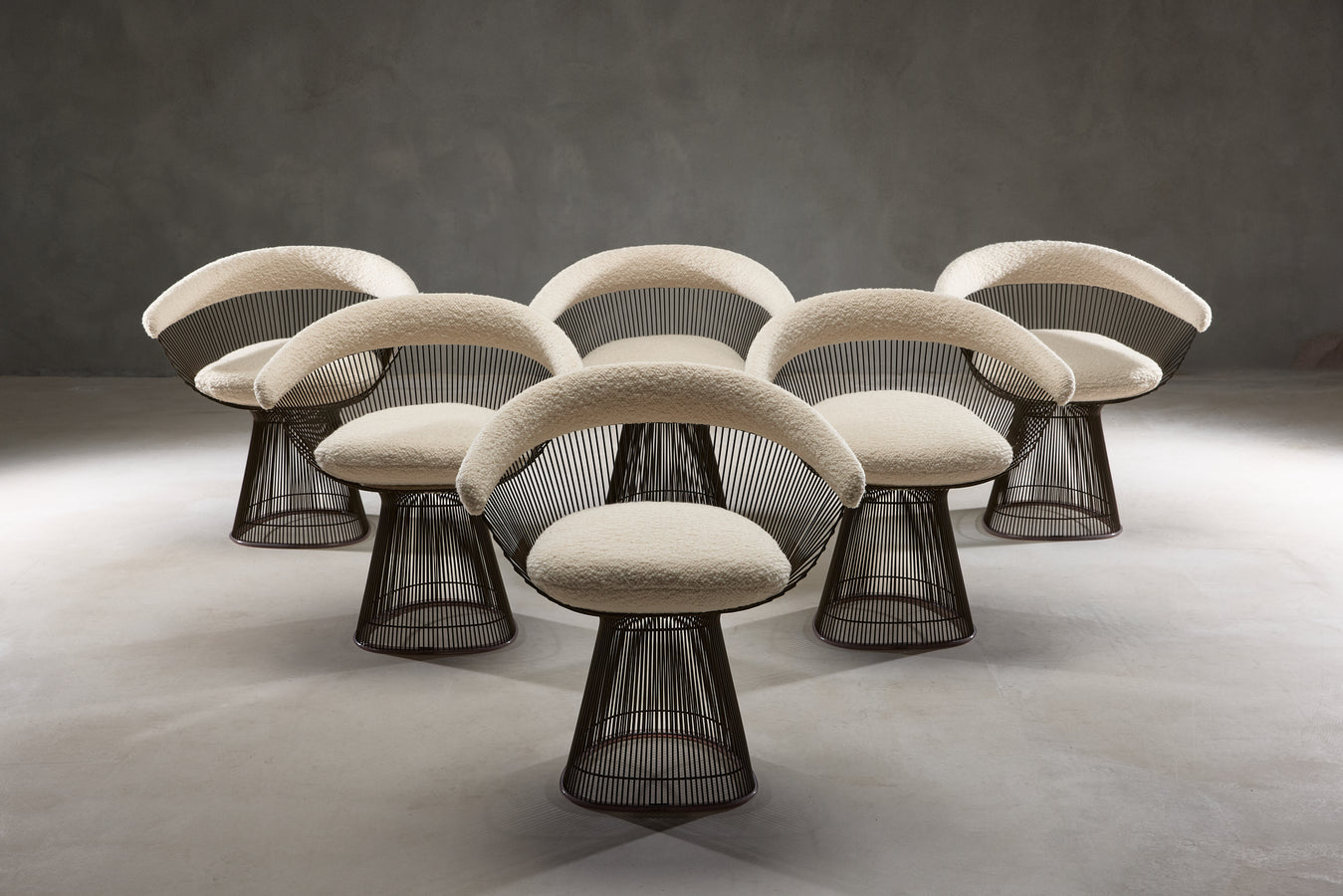 Set of 6 Warren Platner Chairs, Production Knoll