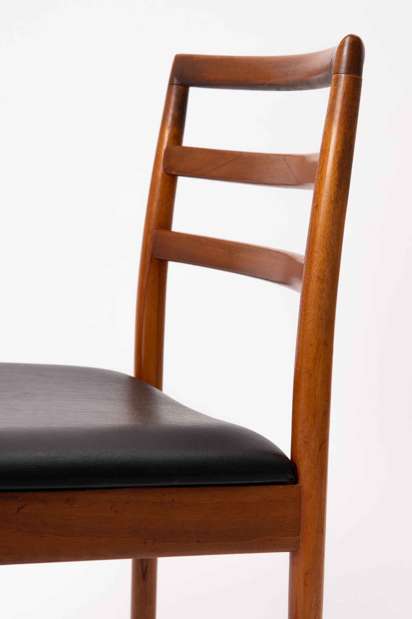 Set of 3 Beithcraft Dining Chairs with Black Leather Seats